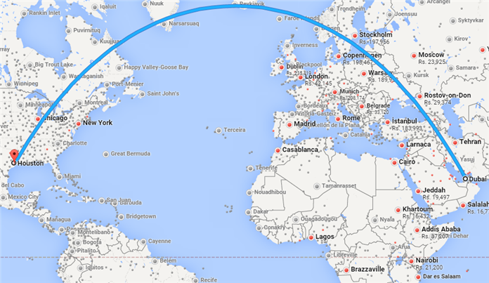 Dubai to Houston