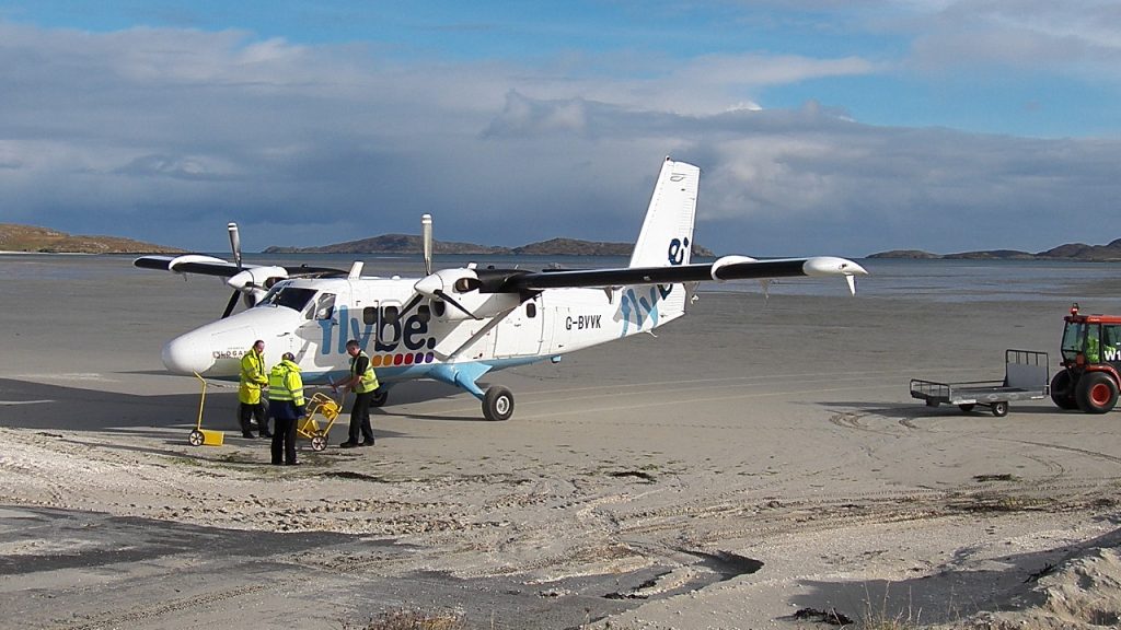 Beach runway at Barra Airport, Scotland