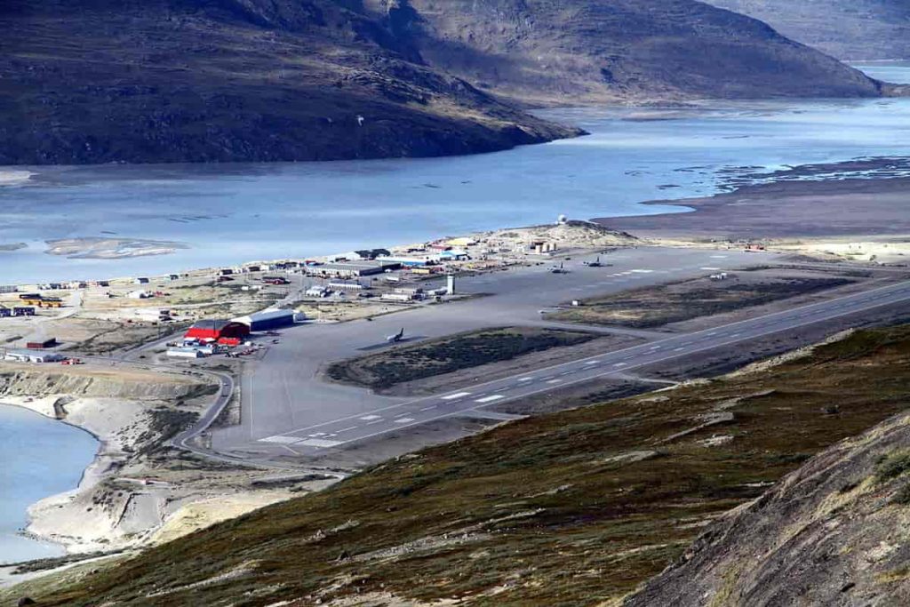 Icy runway at Narsarsuaq Airport, Greenland